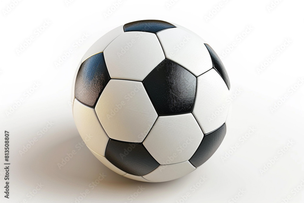 A photorealistic soccer ball on a white background A photorealistic soccer ball on a white background