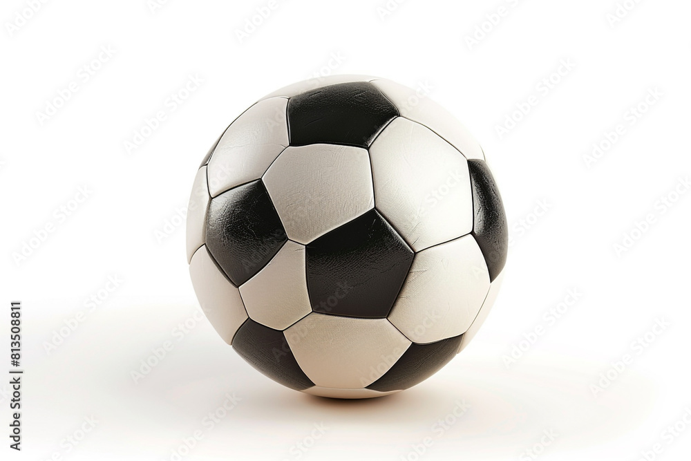 A photorealistic soccer ball on a white background A photorealistic soccer ball on a white background