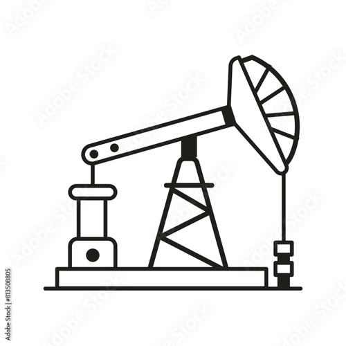 Land Gas and Oil Rig Drilling Icon (ID: 813508805)