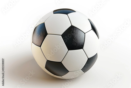 A photorealistic soccer ball on a white background