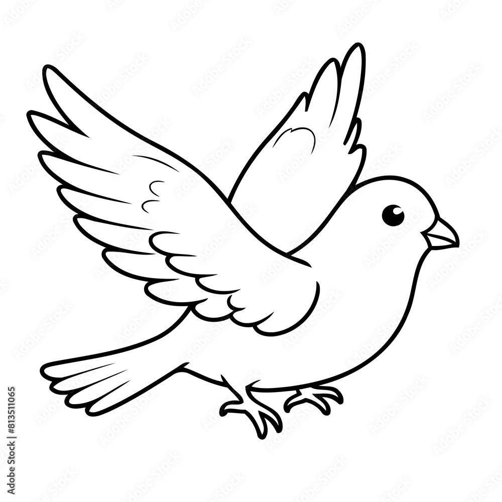 Vector illustration of a cute Pigeon doodle for kids coloring worksheet Vector illustration of a cute Pigeon doodle for kids coloring worksheet