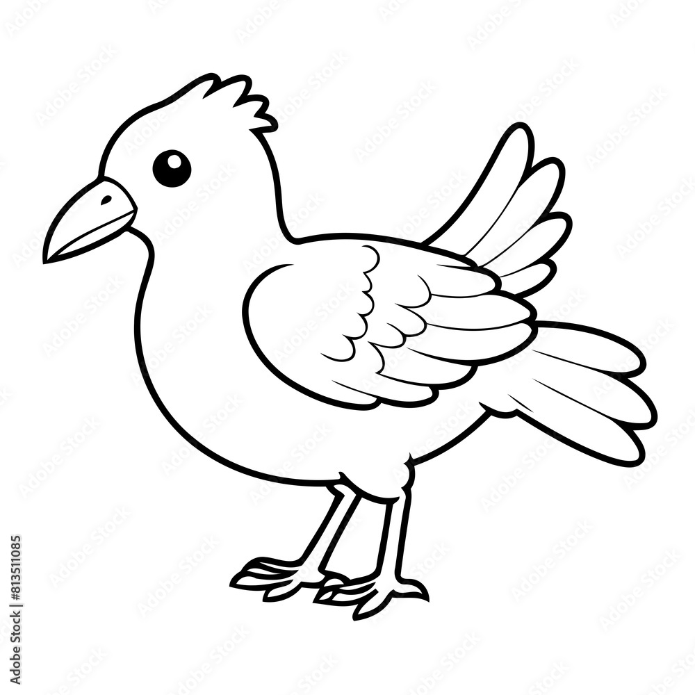 Fototapeta premium Cute vector illustration Prehistoric for kids colouring page