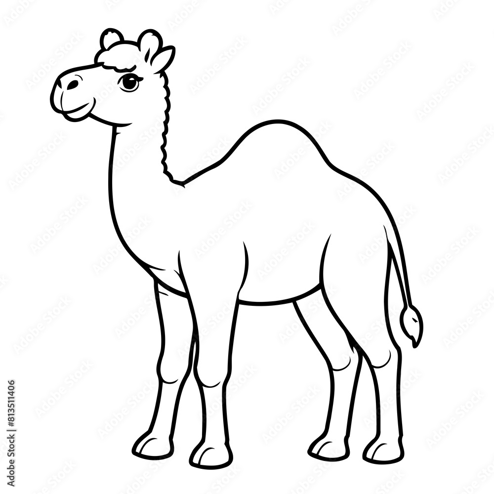Simple vector illustration of camel for toddlers colouring page Simple vector illustration of camel for toddlers colouring page