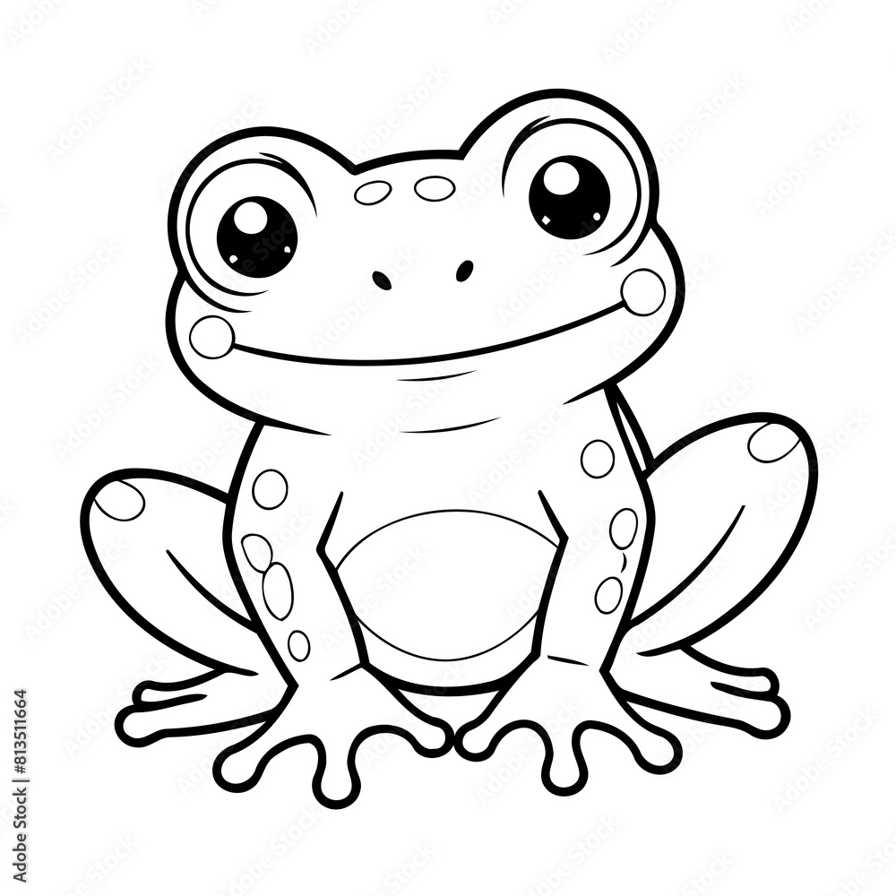 Cute vector illustration Frog drawing for kids page Cute vector illustration Frog drawing for kids page