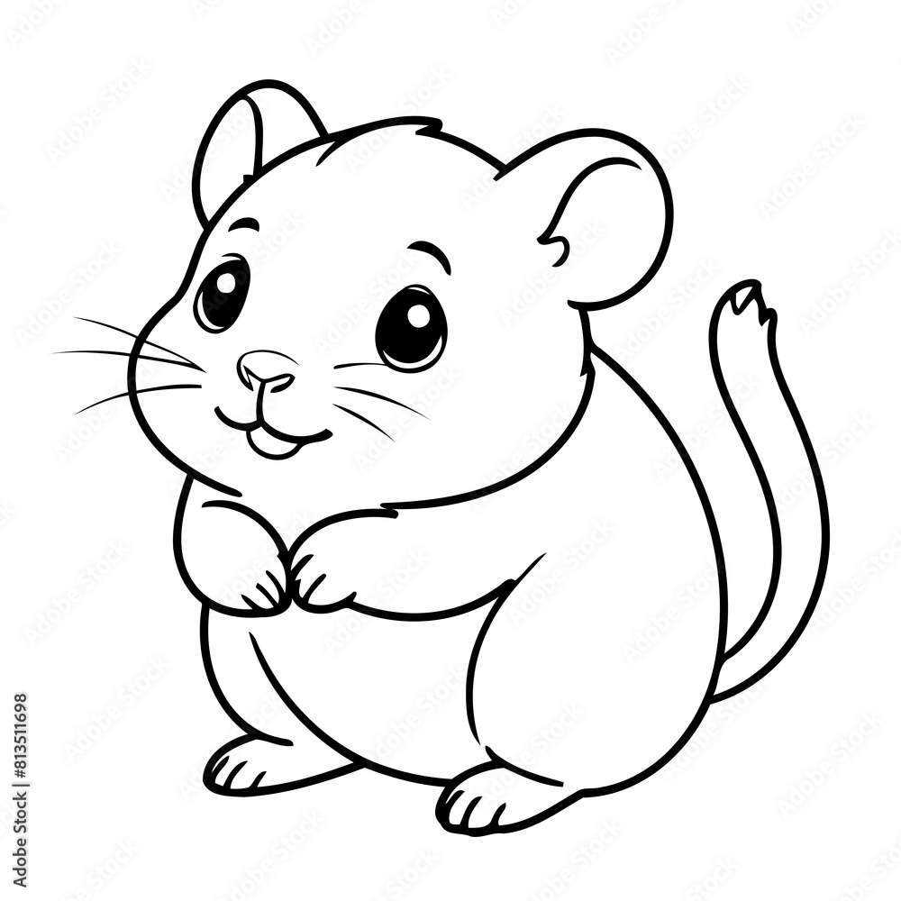 Cute vector illustration hamster for toddlers colouring page Cute vector illustration hamster for toddlers colouring page