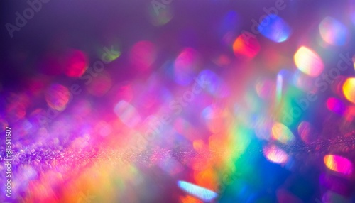 Abstract background with holographic rainbow flare. Blurred rainbow light refraction texture overlay effect for photo