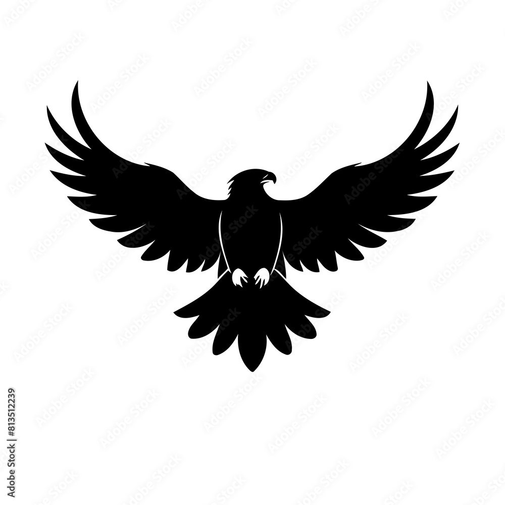 Fototapeta premium Simple vector illustration of Eagle outline for colouring page