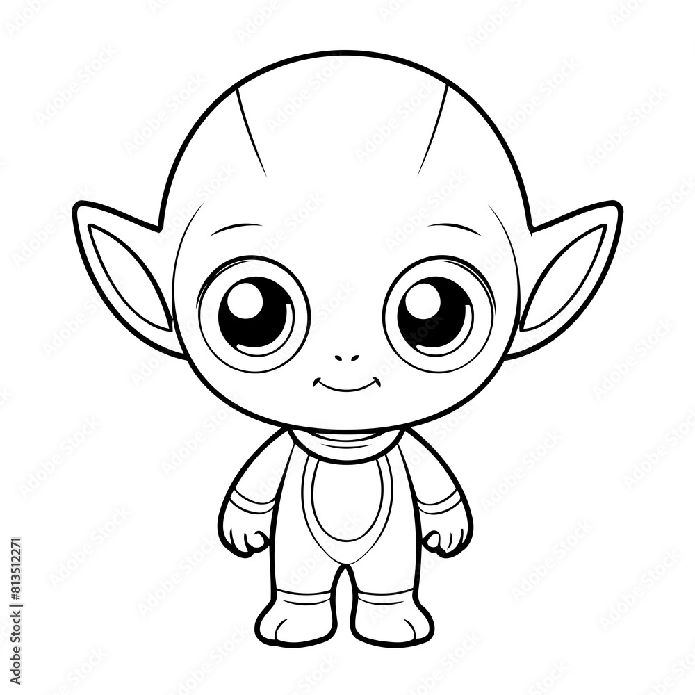 Naklejka premium Vector illustration of a cute friendly drawing for kids page