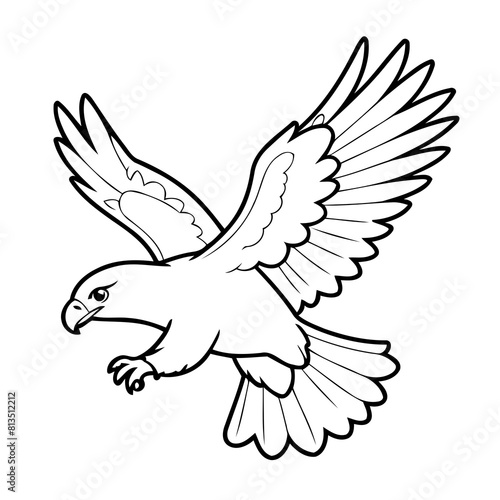 Cute vector illustration Eagle hand drawn for kids page © meastudios