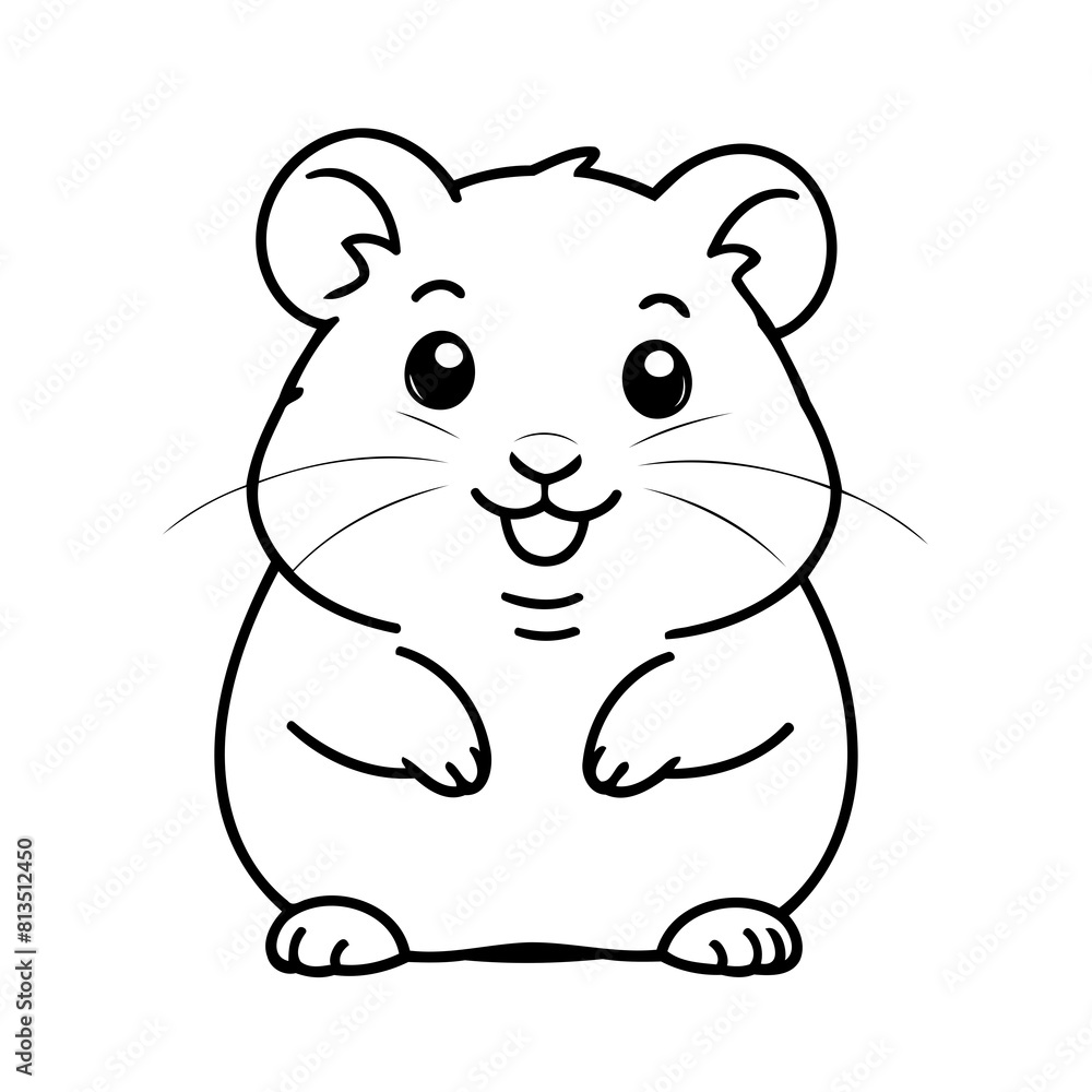 Vector illustration of a cute hamster drawing for toddlers book Vector illustration of a cute hamster drawing for toddlers book