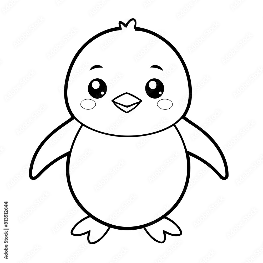 Vector illustration of a cute Penguin doodle for toddlers coloring activity Vector illustration of a cute Penguin doodle for toddlers coloring activity