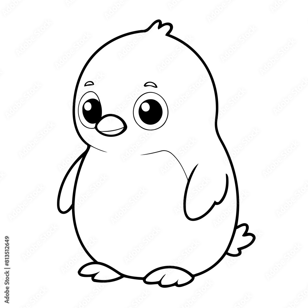 Cute vector illustration penguin doodle for kids colouring page Cute vector illustration penguin doodle for kids colouring page