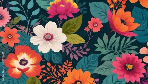 Floral patterns with bold blooms and lush foliage upscaled 6