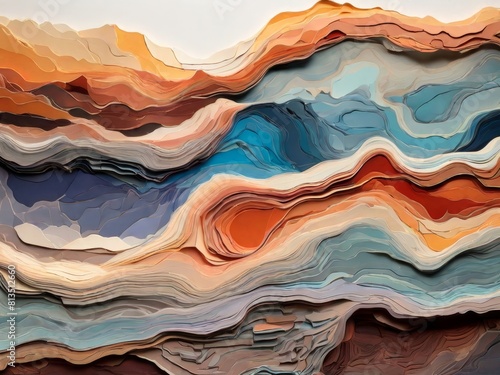 Colorful Paper Mountain Range