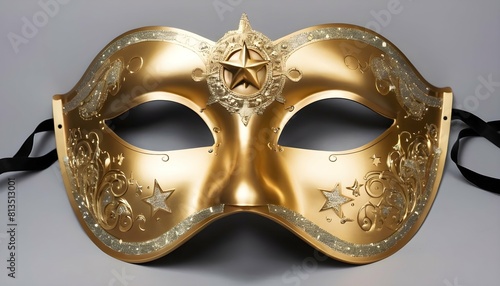 A celestial mask with moon and star designs in shi upscaled 9