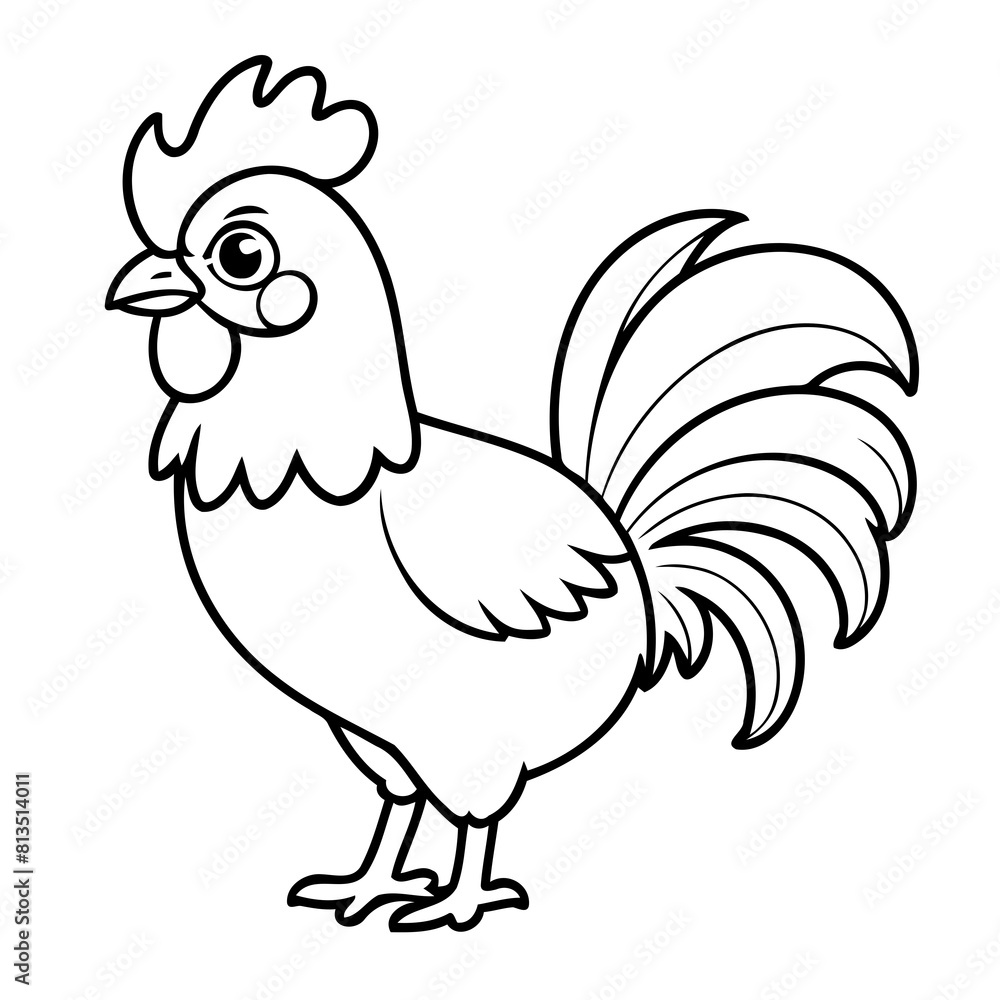 Cute vector illustration rooster doodle for toddlers worksheet Cute vector illustration rooster doodle for toddlers worksheet