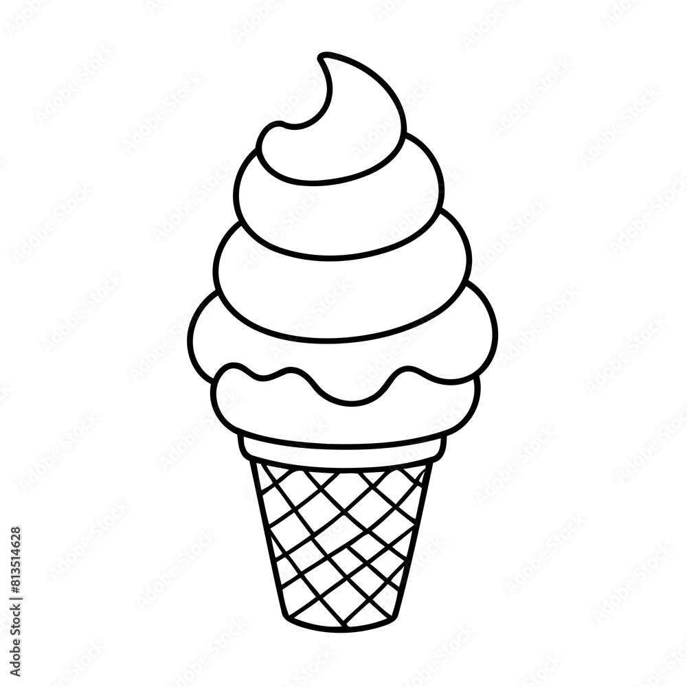 Vector illustration of a cute ice doodle colouring activity for kids Vector illustration of a cute ice doodle colouring activity for kids