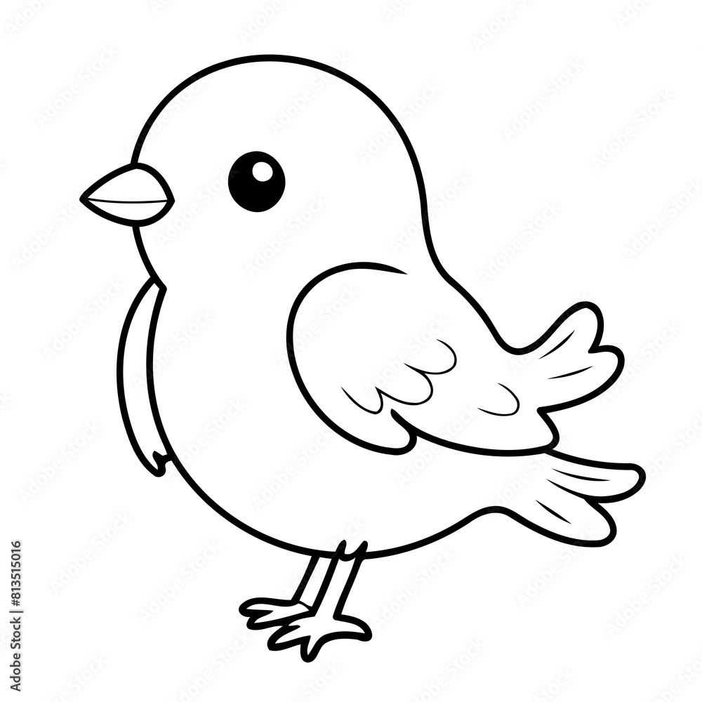 Vector illustration of a cute Bird doodle colouring activity for kids Vector illustration of a cute Bird doodle colouring activity for kids