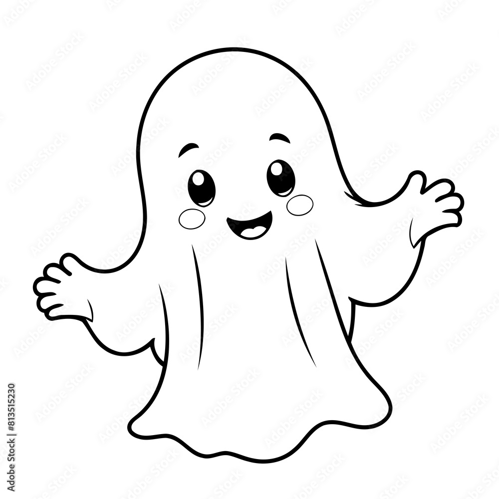 Vector illustration of a cute friendly drawing for kids colouring activity Vector illustration of a cute friendly drawing for kids colouring activity