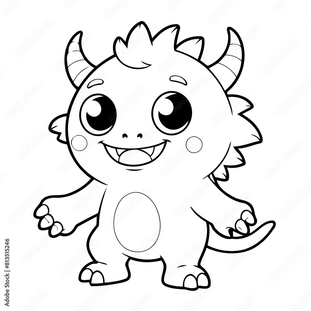 Vector illustration of a cute friendly drawing for kids colouring activity Vector illustration of a cute friendly drawing for kids colouring activity