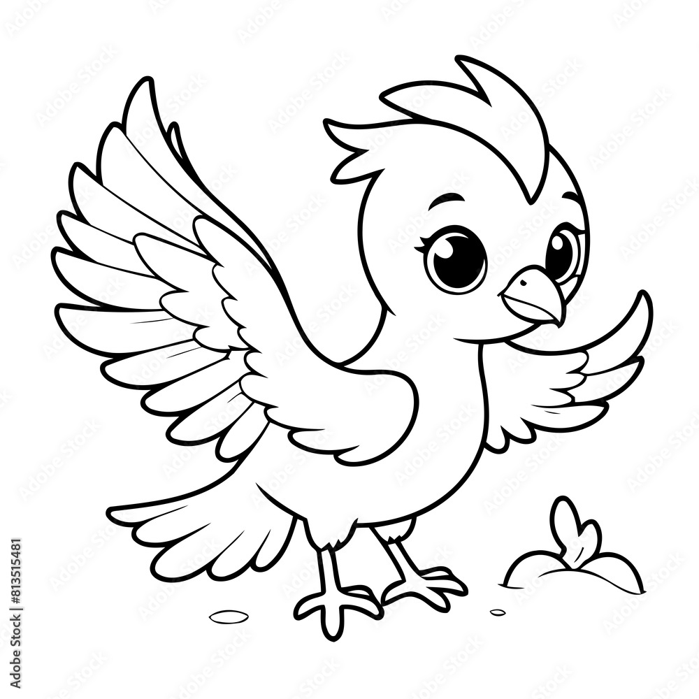 Obraz premium Vector illustration of a cute phoenix drawing for toddlers book