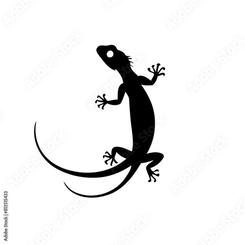 Simple vector illustration of Lizard drawing for toddlers colouring page