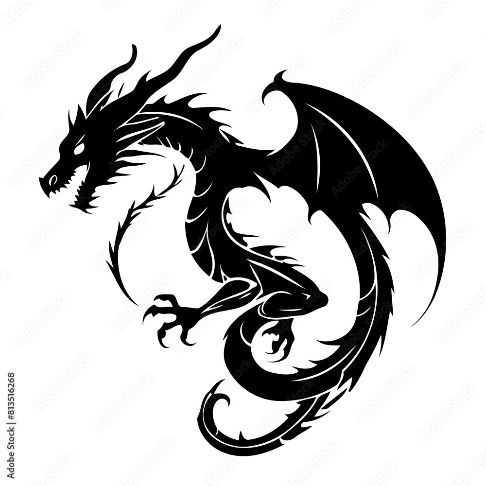 Vector illustration of a cute Dragon doodle for kids colouring page Vector illustration of a cute Dragon doodle for kids colouring page
