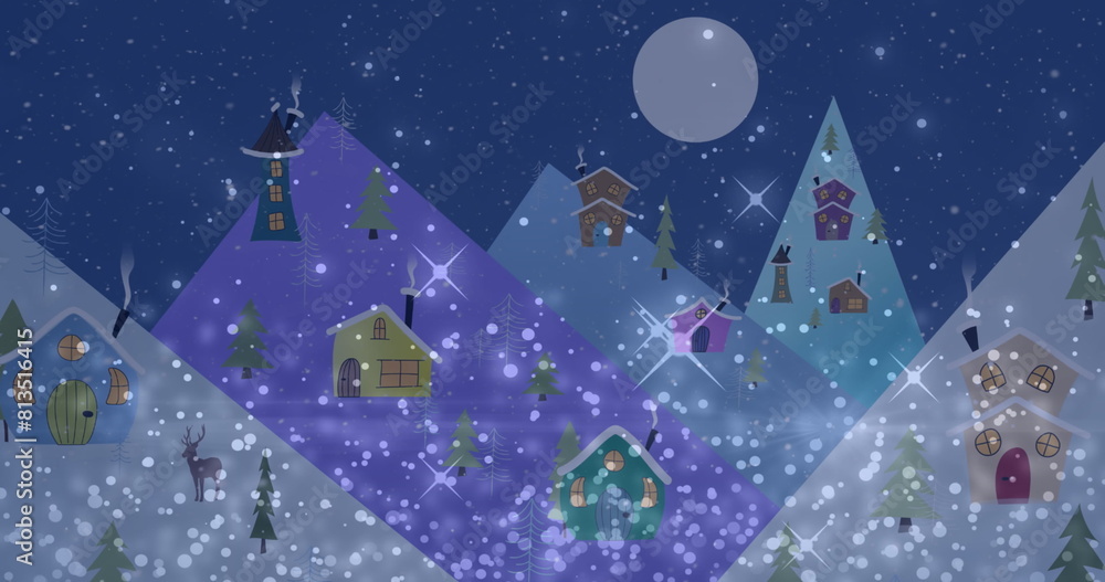 Fototapeta premium Image of networks of connections with icons over toddler using smartphone