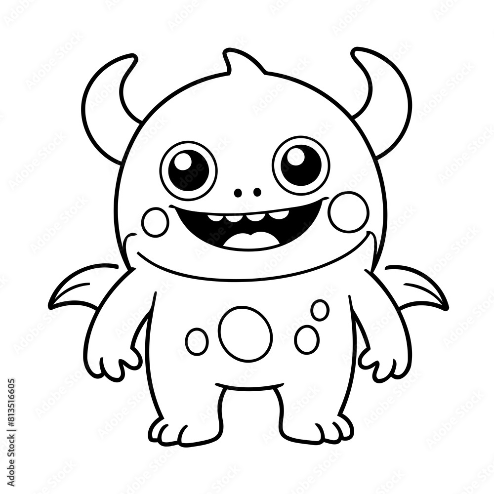 Simple vector illustration of friendly doodle for toddlers worksheet Simple vector illustration of friendly doodle for toddlers worksheet