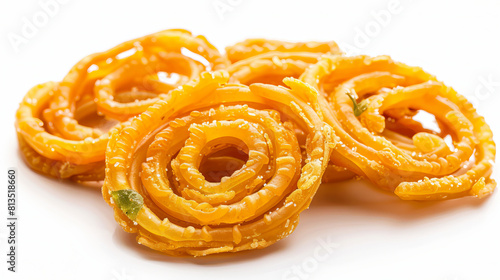 Jalebi Fafda Gujrathi Snacks jalebi with Fafda Indian sweet dish with snacks isolated on white background --ar 16:9 Job ID: c710af76-562f-4b0d-ad5b-51b2124407ba photo