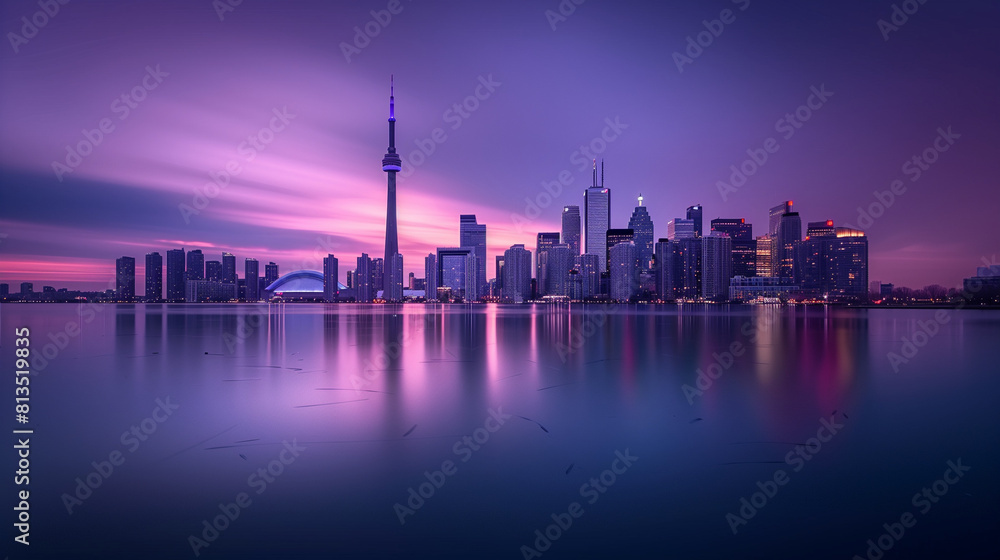 Fototapeta premium Dusk Settles Over Toronto Skyline
