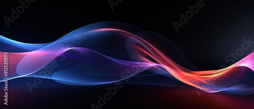Trendy color glowing effect wave abstract background, wave technology futuristic minimal tech lines background