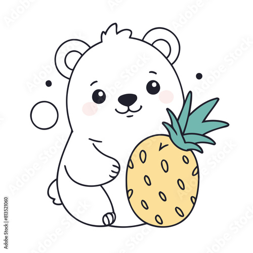 Vector illustration of a sweet Polarbear for youngsters' imaginative journeys