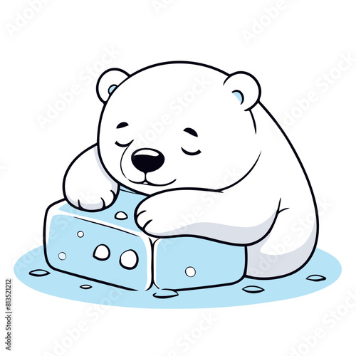 Vector illustration of a sweet Polarbear for youngsters' imaginative journeys