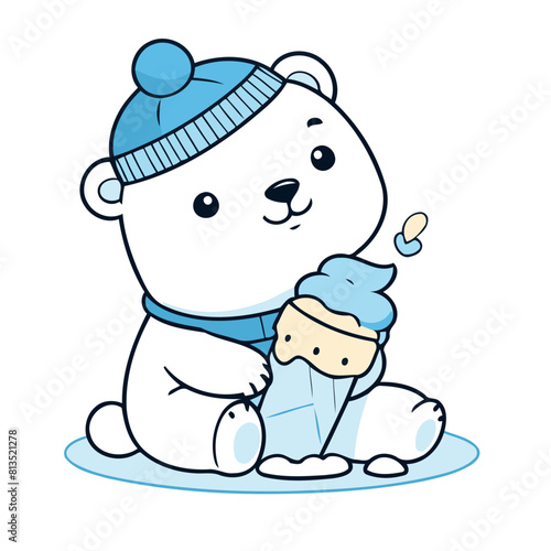 Wallpaper Mural Cute Polarbear for toddlers vector illustration Torontodigital.ca