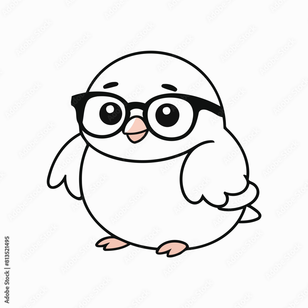 Vector illustration of a cute Pigeon for toddlers