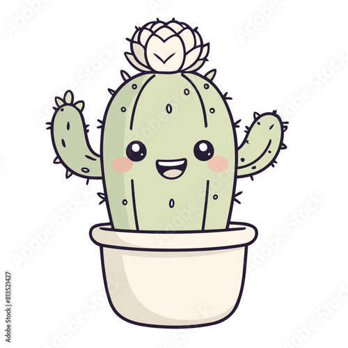 Vector illustration of a playful Cactus for preschoolers' storytime