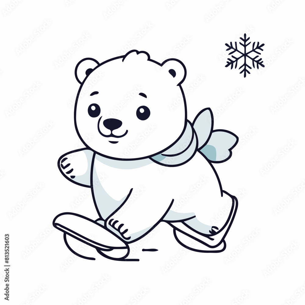 Vector illustration of an enchanting Polarbear for kids' storytelling