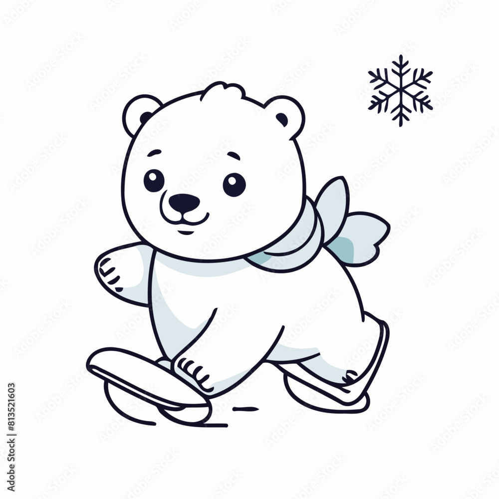 Fototapeta premium Vector illustration of an enchanting Polarbear for kids' storytelling