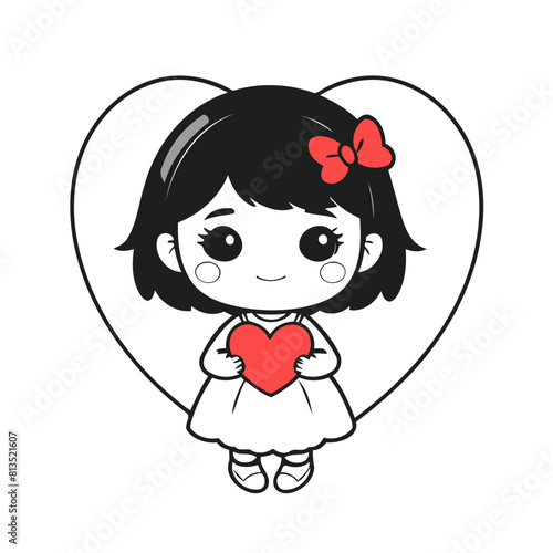 Cute vector illustration of a Girl for youngsters' imaginative stories