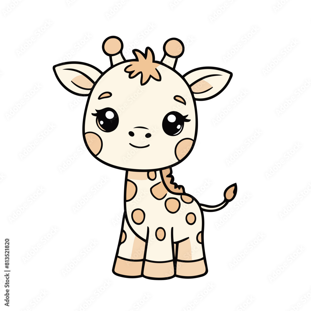 Vector illustration of a cute Giraffe for toddlers books Vector illustration of a cute Giraffe for toddlers books