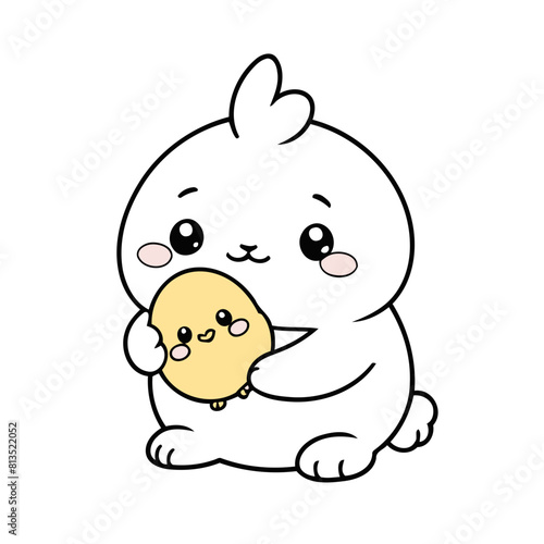 Vector illustration of a playful Bunny for preschoolers' storytime