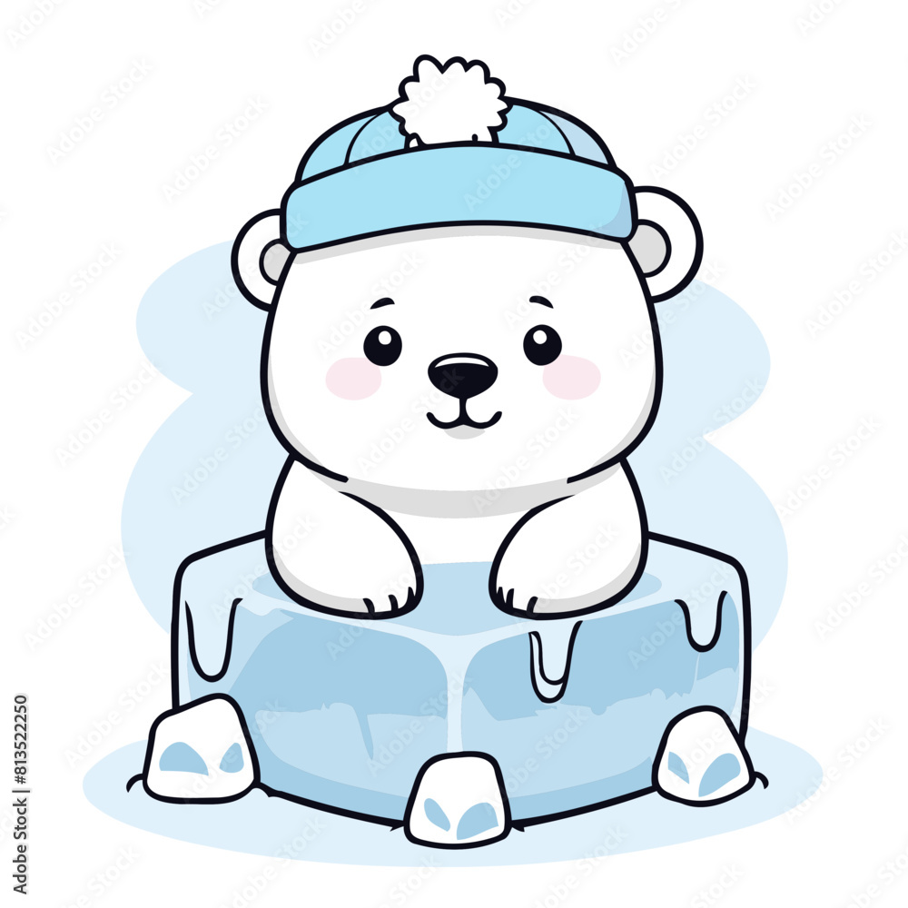 Vector illustration of a cute Polarbear for toddlers books Vector illustration of a cute Polarbear for toddlers books