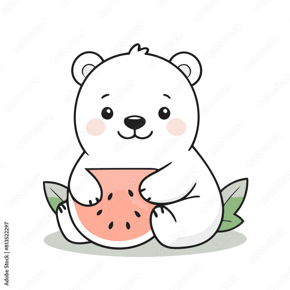 Cute vector illustration of a Polarbear for toddlers' playful adventures Cute vector illustration of a Polarbear for toddlers' playful adventures