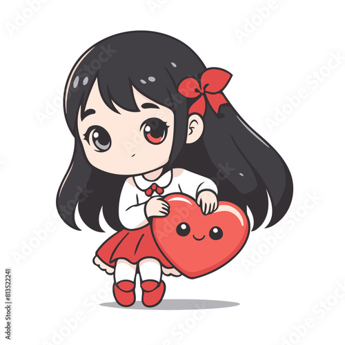 Cute vector illustration of a Girl for youngsters' picture books