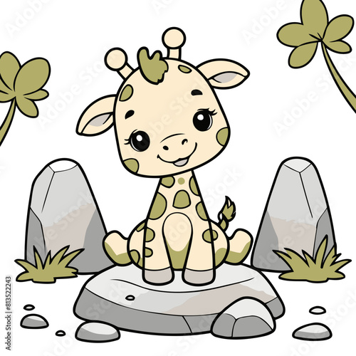 Vector illustration of a winsome Giraffe for children's literature