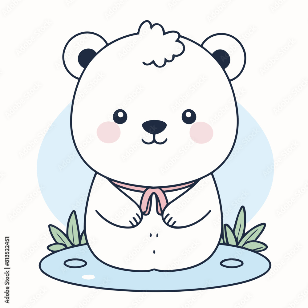 Vector illustration of a cute Polarbear for children book Vector illustration of a cute Polarbear for children book