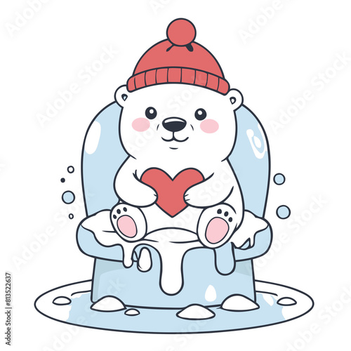 Cute Polarbear vector illustration for kids' adventure tales