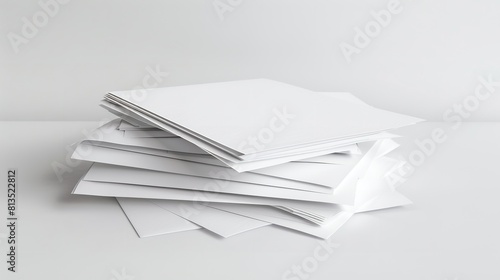 Stack of Blank Paper Sheets Cut Out


