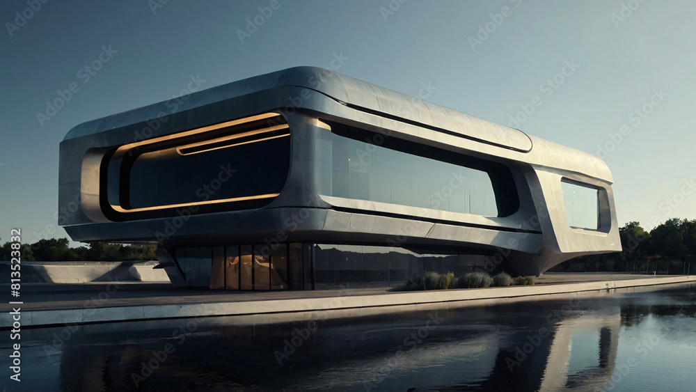 Futuristic Glass and metal buildings Futuristic Glass and metal buildings